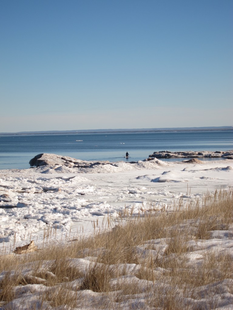 Paddle board off of 33rd on Park Point, Jan. 31, 2016